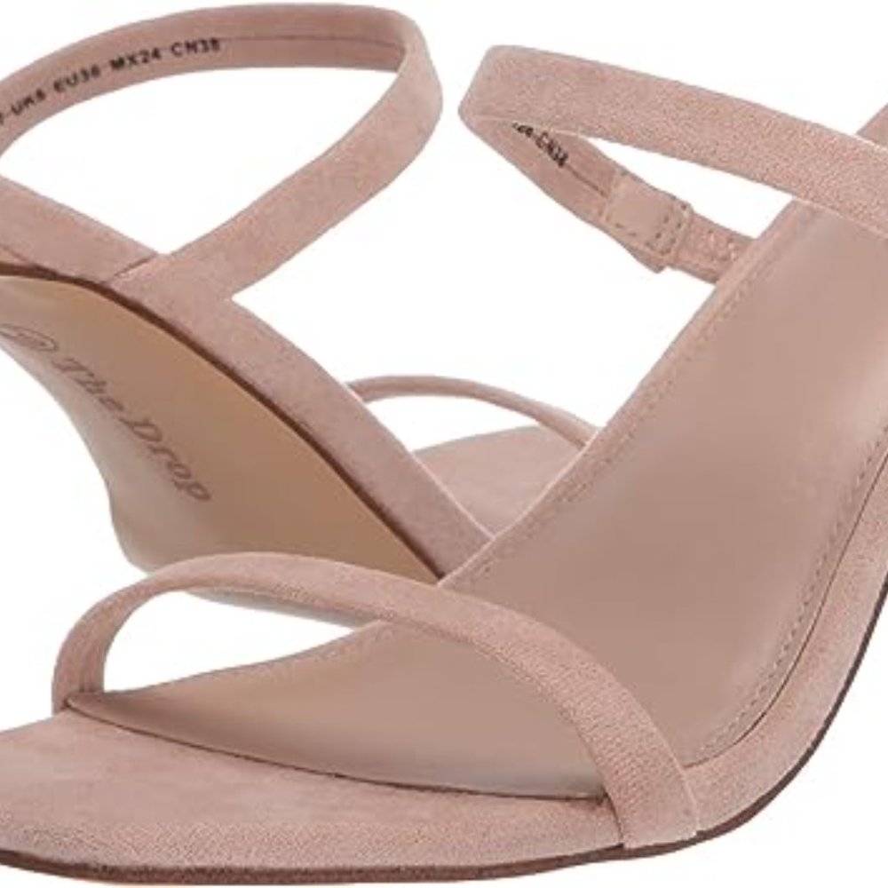 NWT The Drop Women's Avery Square Toe Two Strap High Heeled Sandal Sz 9.5